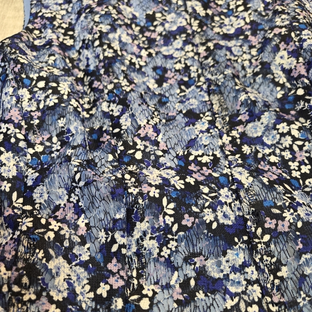 Blue and Purple Floral Danny and Nicole Dress Size 10 - Picture 5 of 9